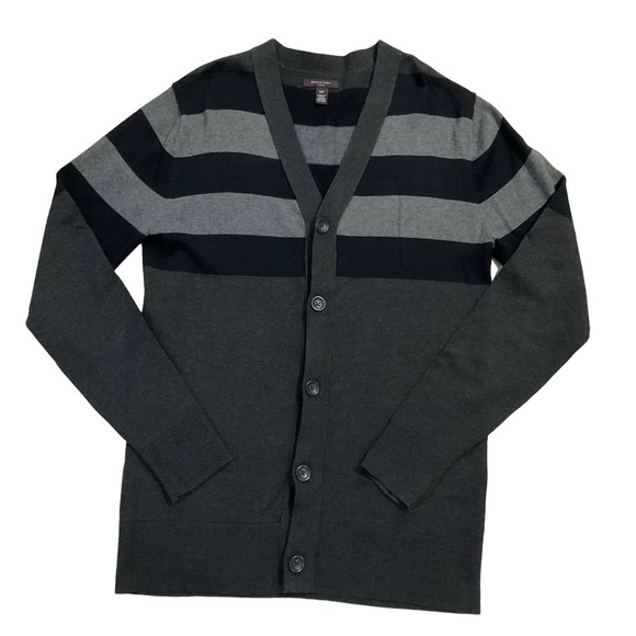 Refectory London Men Gray Black Knit Sweater Size S (38-13) - Picture 1 of 6